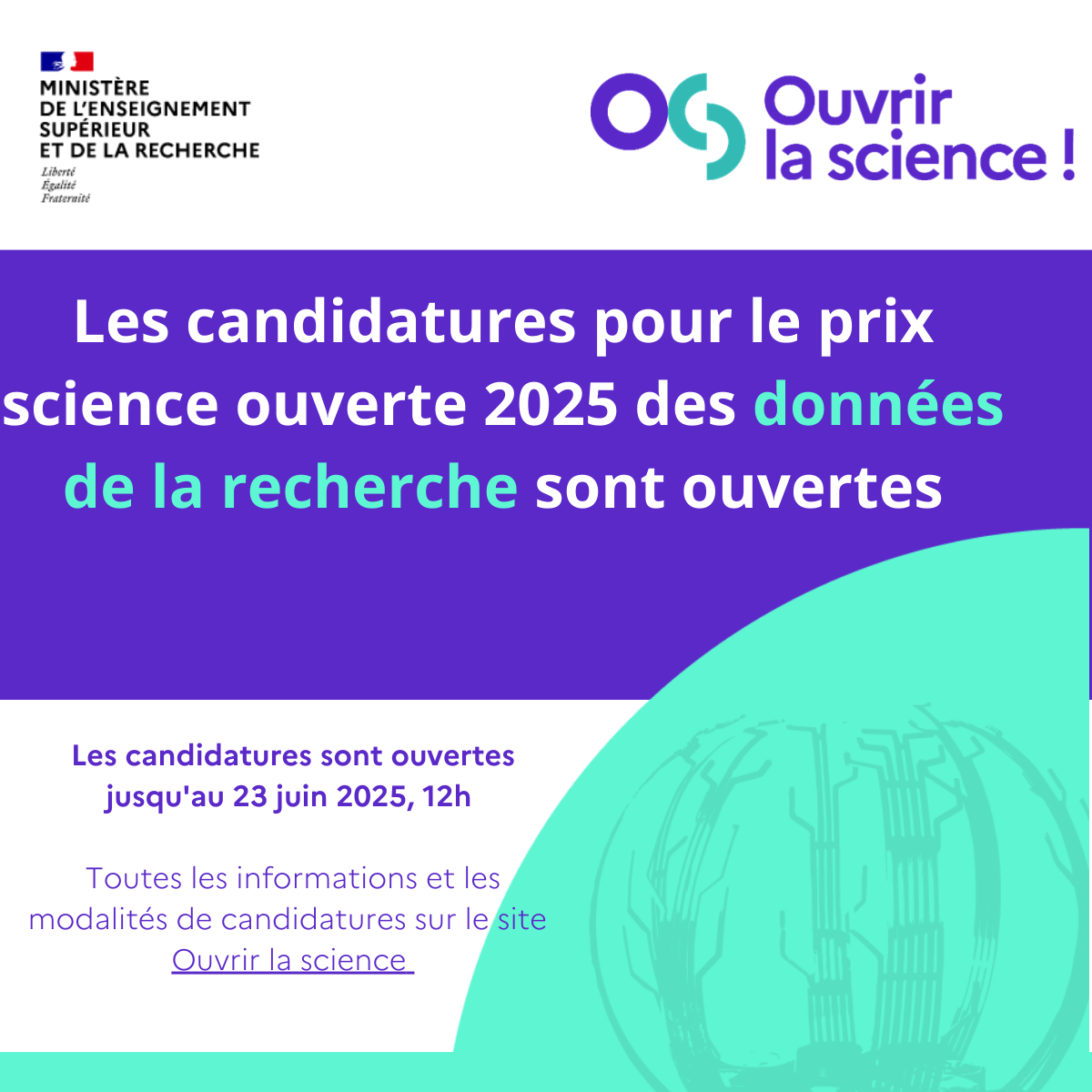 illustration Les candidatures pour le prix science ouverte des données de la recherche 2025 sont ouvertes !