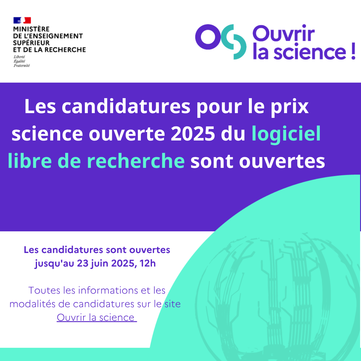 illustration Les candidatures pour le prix science ouverte du logiciel libre de recherche 2025 sont ouvertes !